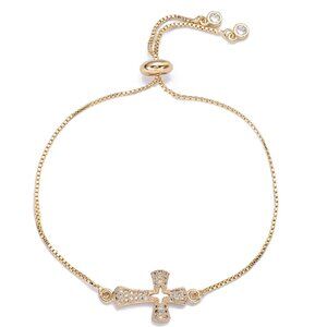 Yellow Gold Cross Bracelet